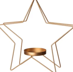 Intratuin Teelichthalter Stern gold 25 x 10 x 25,5 cm