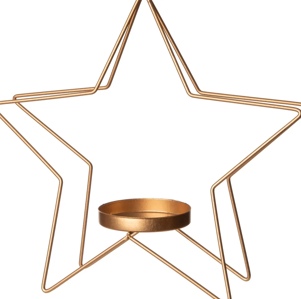Intratuin Teelichthalter Stern gold 25 x 10 x 25,5 cm