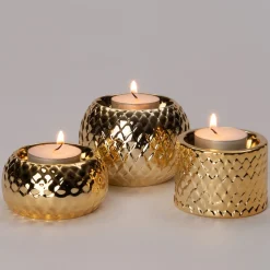 Intratuin Teelichthalter gold 8,5 x 8,5 x 5,8 cm