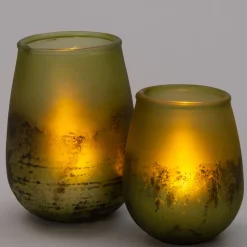 Intratuin Teelichthalter Pom grün D 9 H 16 cm