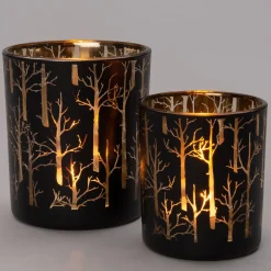 Intratuin Teelichthalter Bäume Henna schwarz D 8,8 H 10 cm