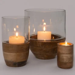 Intratuin Teelichthalter Ime Holz D 7 H 10 cm