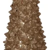 Intratuin Tischleuchte Weihnachtsbaum gold warmweiß 9,5 x 9,8 x 28 cm