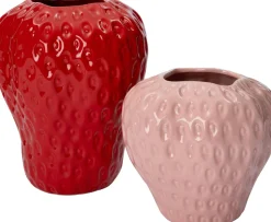 Intratuin Vase Berry Erdbeere rot D 17,8 H 21,5 cm