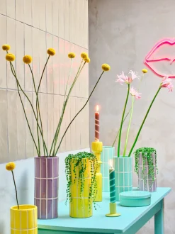 Intratuin Vase Menno lila D 10,5 H 23 cm