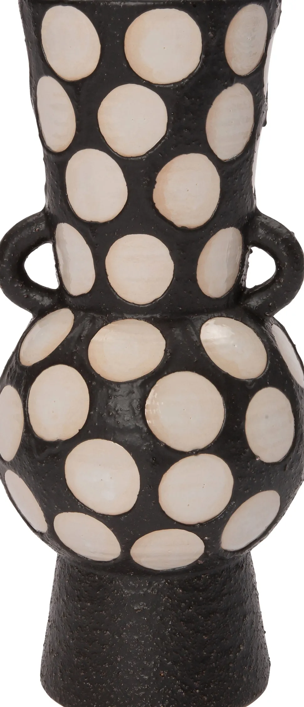 Intratuin Vase mit Fuß Pygros schwarz / beige D 17 H 38 cm