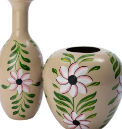 Intratuin Vase Shain beige/grün D 14 H 38 cm