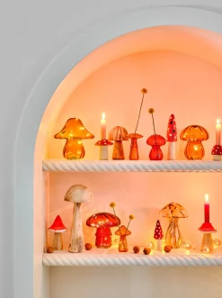 Intratuin Vase Sveppir Pilz rot D 8 H 11,5 cm