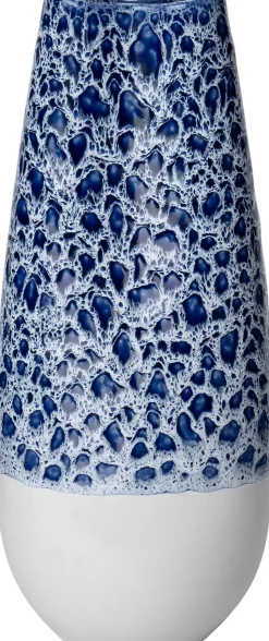 Intratuin Vase Tuva blau / weiß D 13,5 H 34 cm