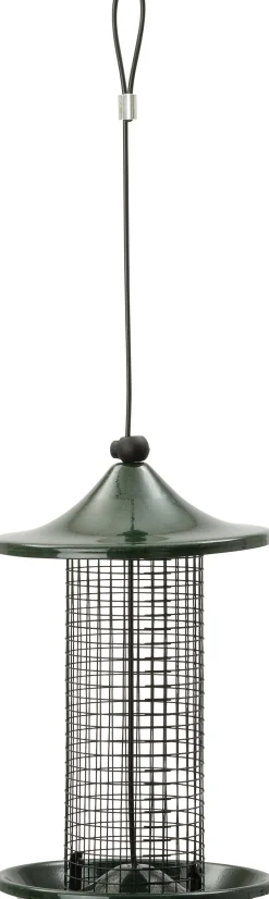 Intratuin Vogelfutterhaus Deluxe für Erdnüsse grün D 13 H 21 cm