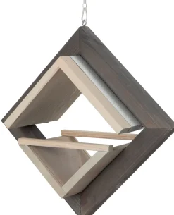 Intratuin Vogelfutterhaus Kubus grau 39 x 19 x 39 cm