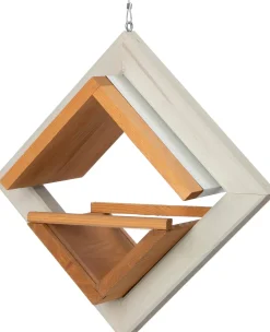 Intratuin Vogelfutterhaus Kubus weiß 39 x 19 x 39 cm