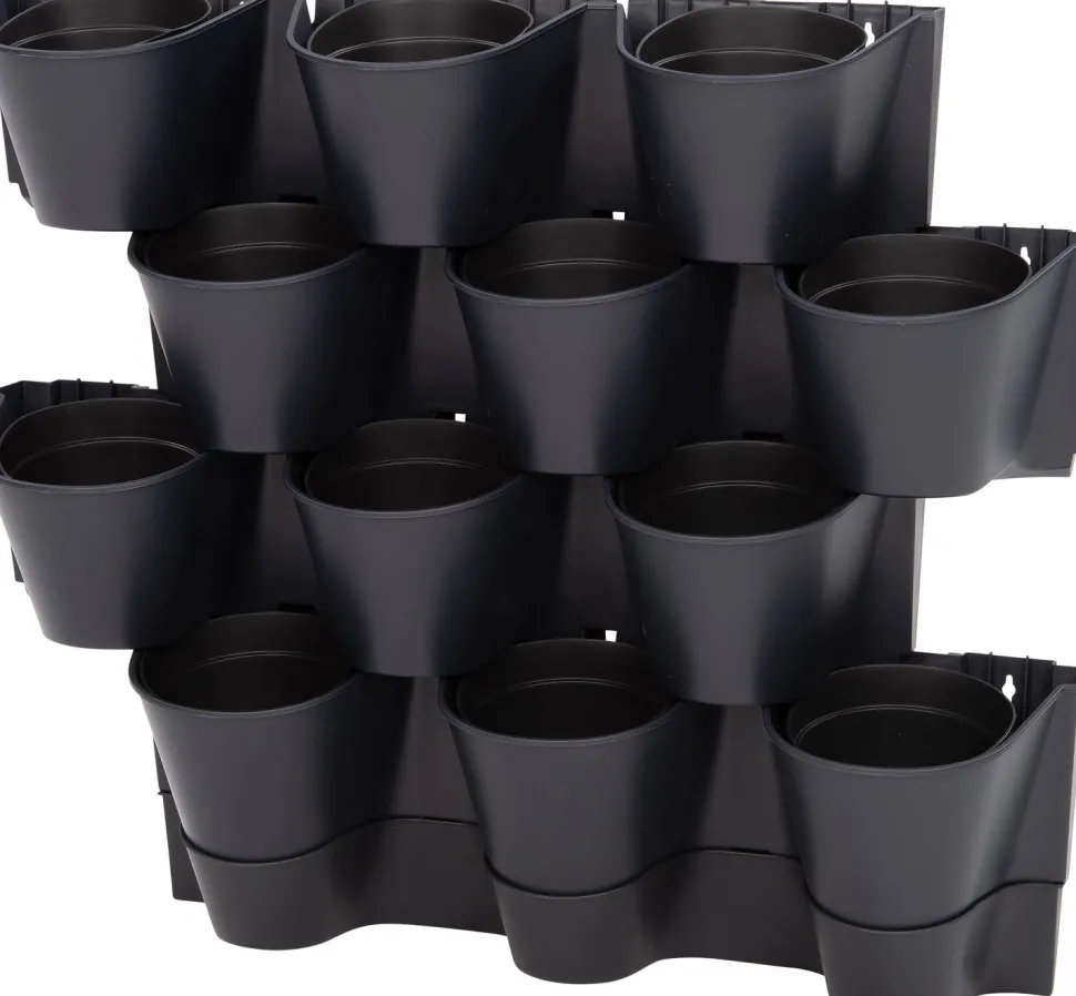 Intratuin Wand-Blumentopf Cascade anthraziet 67 x 17,7 x 57 cm