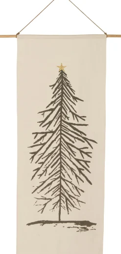 Intratuin Wanddekoration Weihnachtsbaum creme 100 x 2 x 180 cm