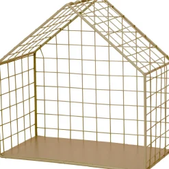 Intratuin Wandregal Haus gold 26 x 14 x 26 cm