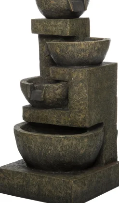 Intratuin Wasserspiel 4 Schalen mit LED-Beleuchtung 40 x 40 x 82 cm