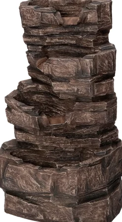 Intratuin Wasserspiel Thor mit LED-Beleuchtung grau 46 x 36 x 77,5 cm