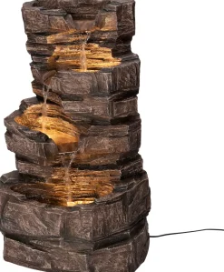 Intratuin Wasserspiel Thor mit LED-Beleuchtung grau 46 x 36 x 77,5 cm