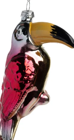 Intratuin Weihnachtsanhänger Fauna Tukan rosa 7,5 x 5 x 12,3 cm
