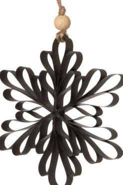 Intratuin Weihnachtsbaumanhänger Schneeflocke D 15 cm schwarz