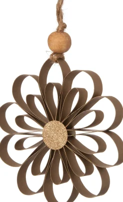Intratuin Weihnachtsbaumanhänger Blume D 10 cm gold