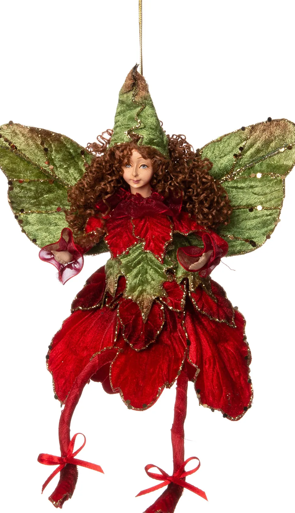 Intratuin Weihnachtsbaumschmuck Fee 30 x 17 x 6 cm rot grün