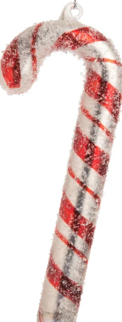 Intratuin Weihnachtsbaumschmuck Zuckerstange rot / weiß 5 x 1,5 x 12 cm