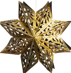 Intratuin Weihnachtsbaumschmuck Papier Schneeflocke schwarz / gold D 23 cm