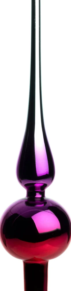 Intratuin Weihnachtsbaumspitze rot / lila D 6,5 H 25,5 cm