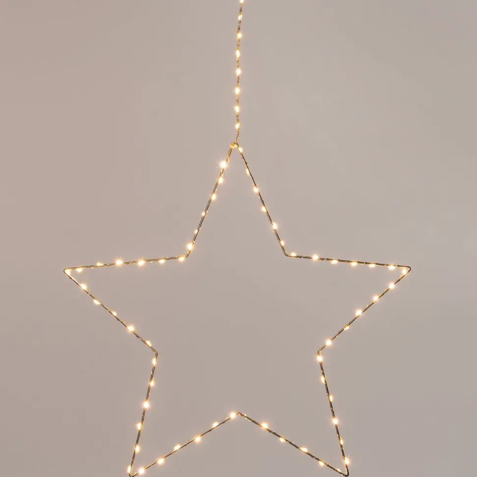 Intratuin Weihnachtsbeleuchtung Stern mit 55 LEDs warmweiß D 30 cm