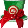 Intratuin Weihnachtsdeko Candyline Hut mit Schleife grün / rot D 16 H 12 cm