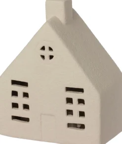 Intratuin Weihnachtsdeko Häuschen Ole grau mit Beleuchtung 9,5 x 5,5 x 11,5 cm