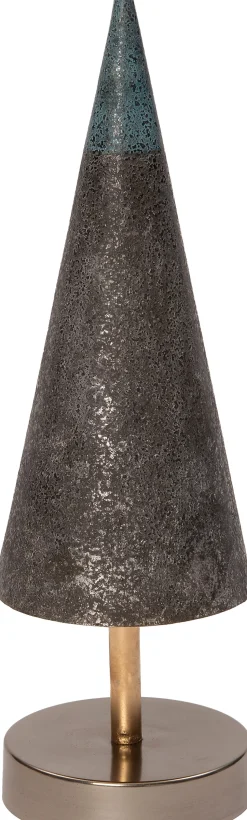 Intratuin Weihnachtsdeko Baum mit Ständer grau D 10 H 34 cm