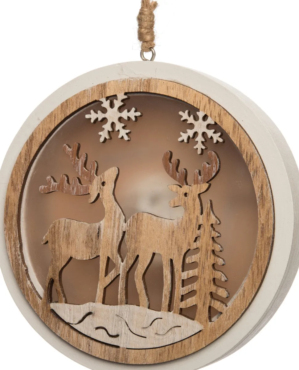 Intratuin Weihnachtsdeko Hirsche 12 x 2 x 12 cm mit LED Beleuchtung extra warm