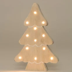 Intratuin Weihnachtsdeko Baum natur 14 x 2 x 21 cm mit Beleuchtung extra warm