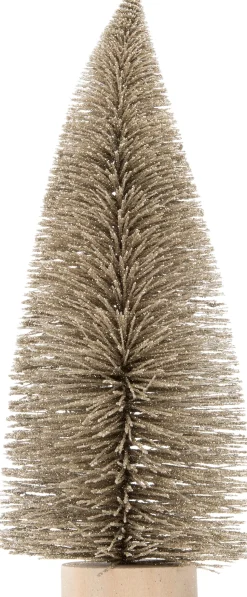 Intratuin Weihnachtsdeko Baum 8 x 8 x 23 cm weißgold