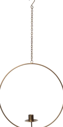 Intratuin Weihnachtsdeko Kerzenständer Tommy gold 30,5 x 6,5 x 30,5 cm