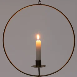 Intratuin Weihnachtsdeko Kerzenständer Tommy gold 30,5 x 6,5 x 30,5 cm