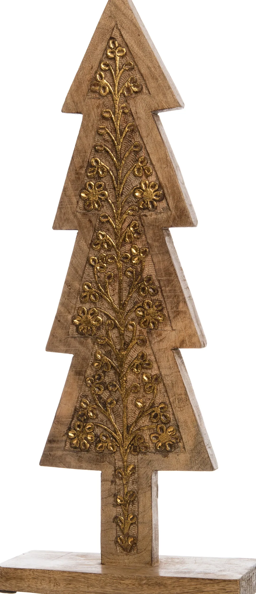 Intratuin Weihnachtsdeko Baum natur / gold 16 x 10 x 54 cm