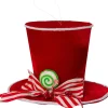 Intratuin Weihnachtsdeko Candyline Hut mit Schleife rot D 36 H 24 cm