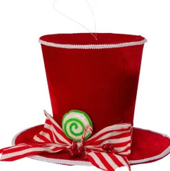 Intratuin Weihnachtsdeko Candyline Hut mit Schleife rot D 36 H 24 cm