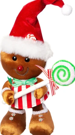 Intratuin Weihnachtsdeko Candyline Lebkuchenmann mit Lolly mehrfarbig 18 x 12 x 26 cm