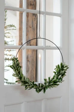 Intratuin Weihnachtsdeko Ring schwarz 40 x 2,5 x 42 cm mit 1 Lämpchen extra warm