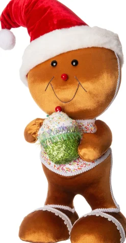 Intratuin Weihnachtsdeko Candyline Lebkuchenmann braun 26 x 27 x 49 cm