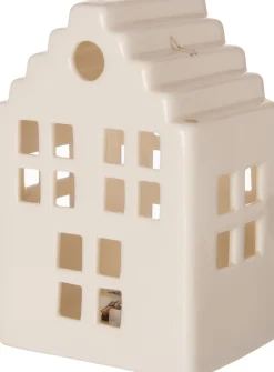 Intratuin Weihnachtsdeko Häuschen creme LED warmweiß 6,8 x 5,5 x 10,2 cm