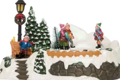 Intratuin Weihnachtsdorf Miniatur-Eishockey 18 x 12,5 x 13 cm