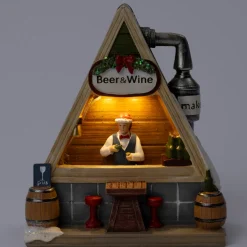 Intratuin Weihnachtsdorf Miniatur Getränkestand 12 x 6,5 x 14,3 cm