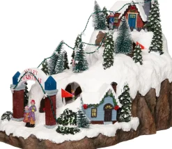 Intratuin Weihnachtsdorf Miniatur-Skipiste 34 x 19,5 x 22,5 cm