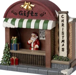 Intratuin Weihnachtsdorf Miniatur Geschenkladen 11,3 x 6,8 x 14,3 cm