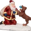 Intratuin Weihnachtsdorf Figur Weihnachtsmann mit Hund 6 x 3 x 5 cm